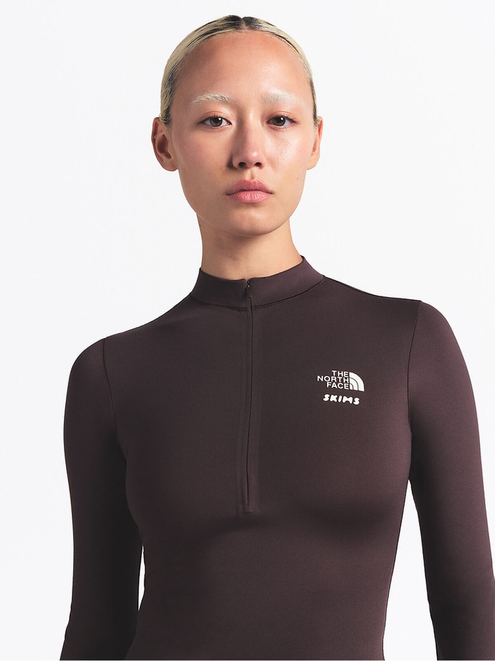The North Face Dark Brown Long-Sleeve Zip-Front Top